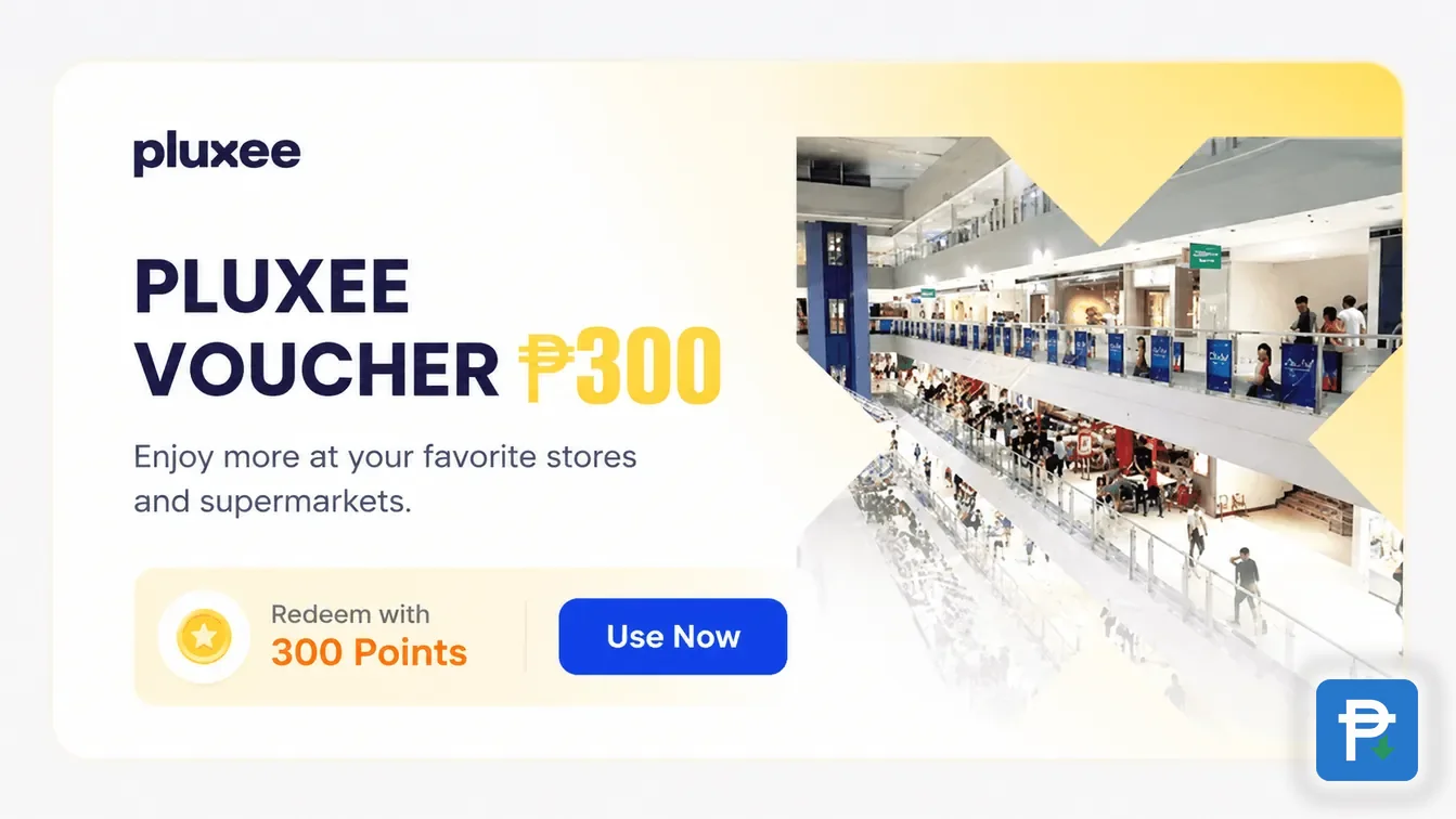 Pluxee ₱300 reward card in the Novaluxia voucher mall at 300 points
